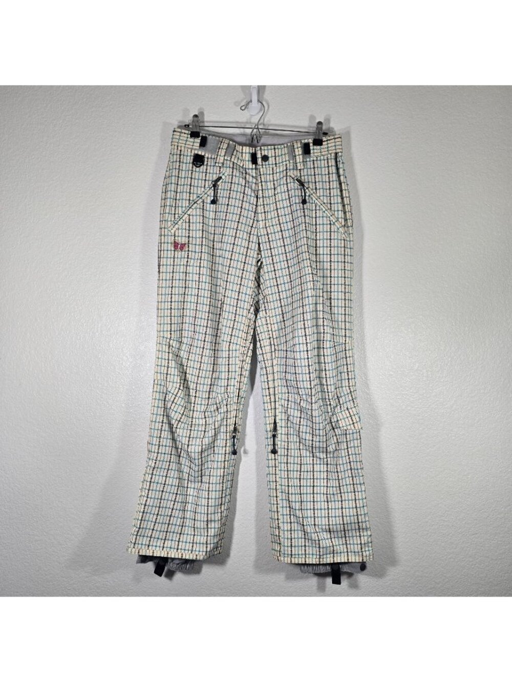 Turbine Boardwear E408 Ski Snow Pants Youth Girl Small Plaid Pockets Outdoor